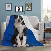 Lofaris Personalized Dog Portrait Throw Blue Blanket For Gift